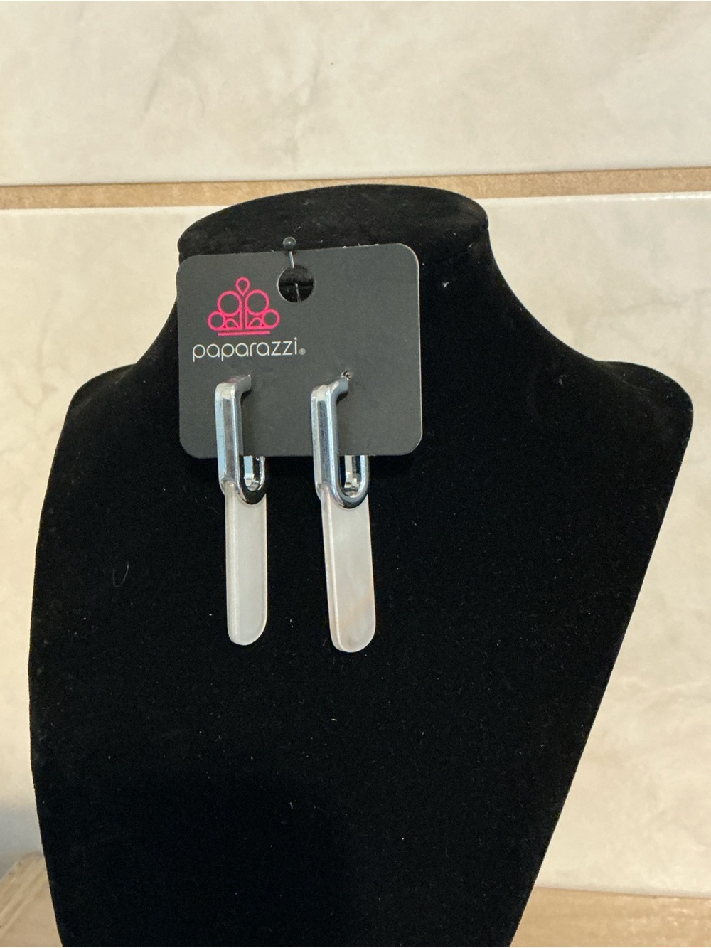 Paparazzi Silver Rectangular Dangle Earrings